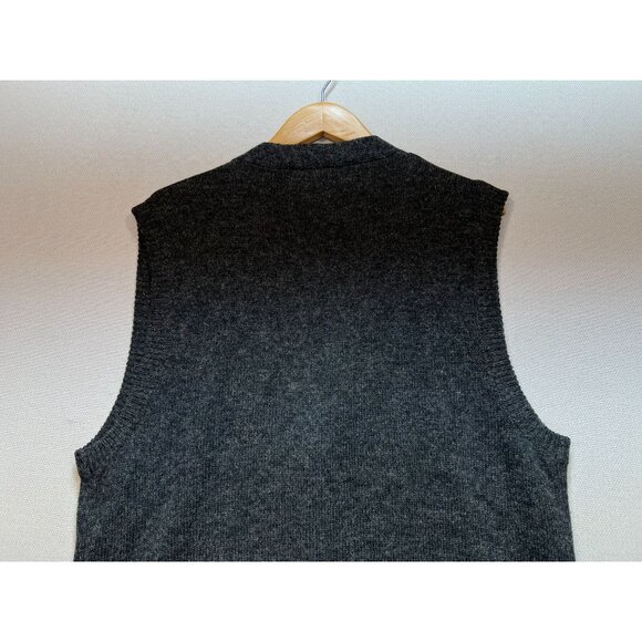 Giani Leone Mens Button Front Cardigan Wool Sweater Knit Size XL Gray Sleeveless - Picture 9 of 10